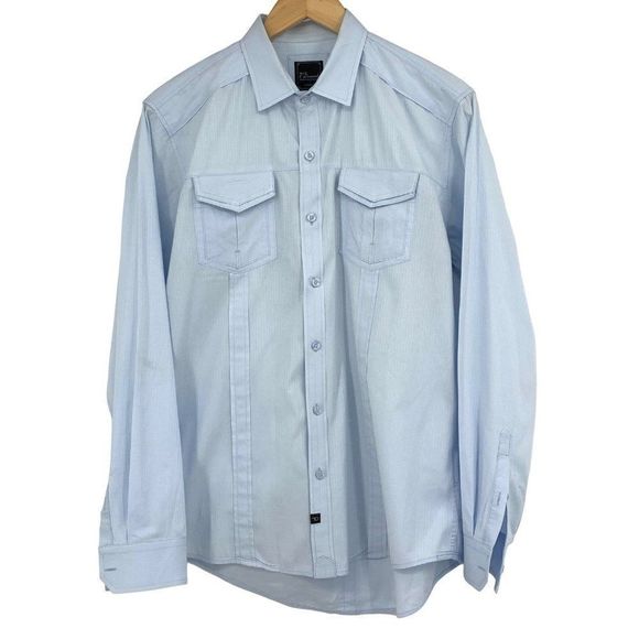 7 Diamonds Nordstrom Blue Shirt Size M Mens Button Casual 2467 GUC Long Sleeve - Picture 6 of 11